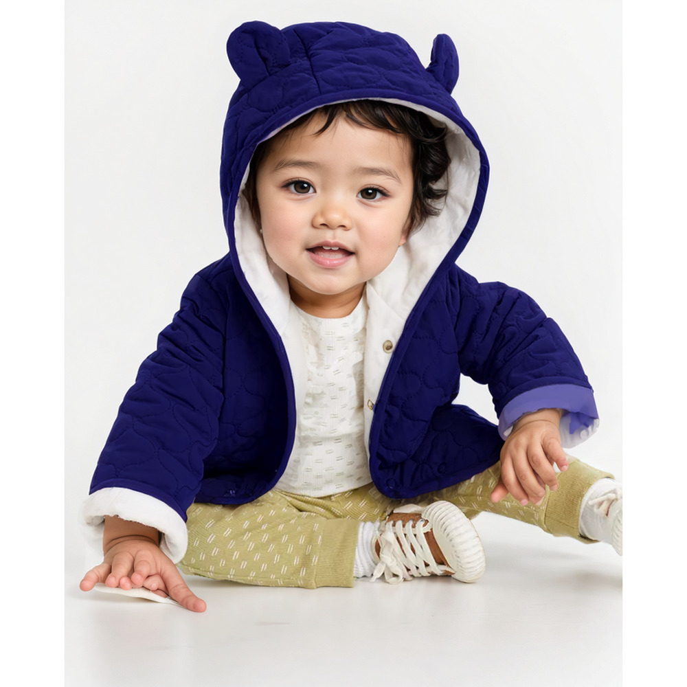 NWT First Impressions Baby Boy Hooded Fleece Lined Jacket Navy Blue 12M